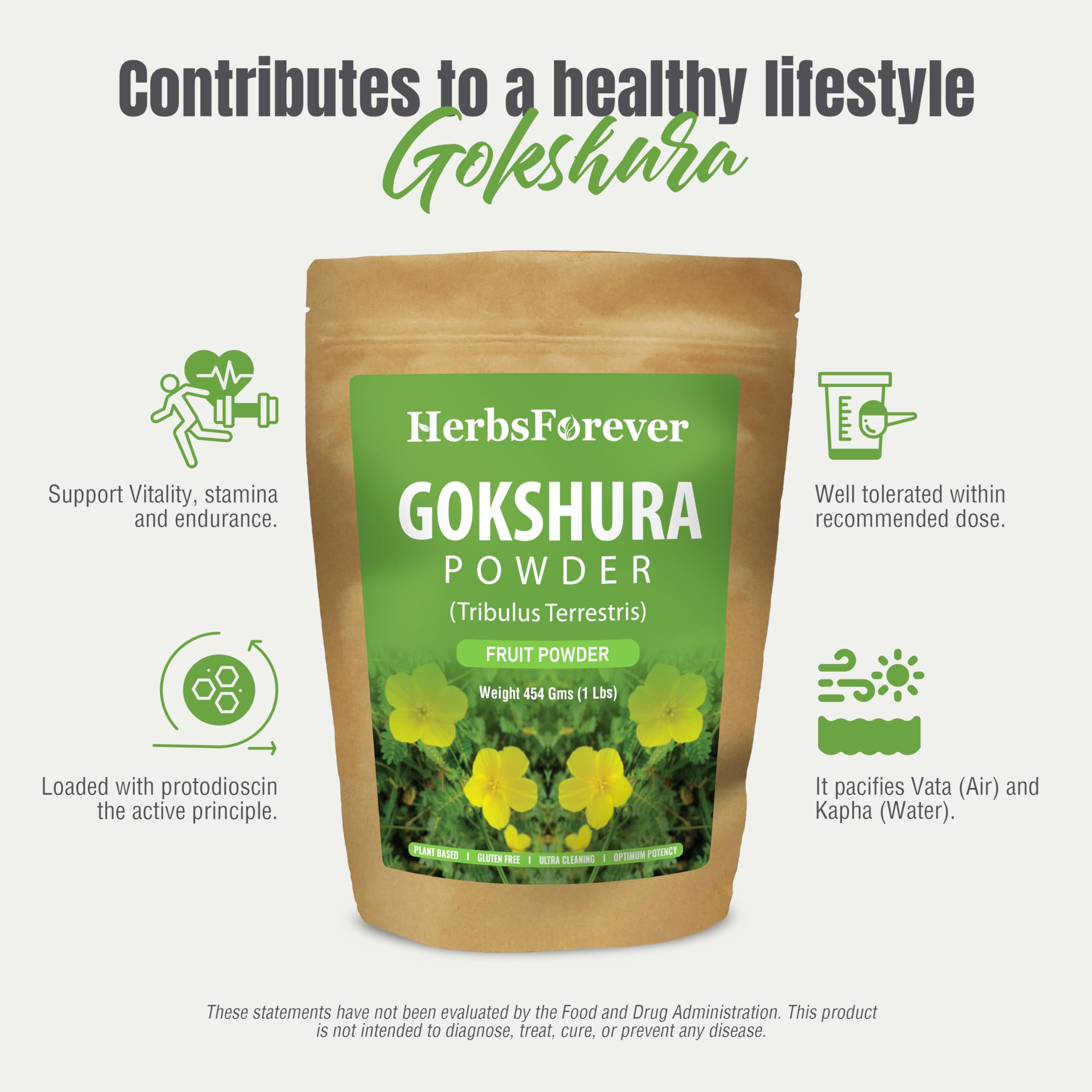 HerbsForever Gokshura powder in tea with earthy aroma