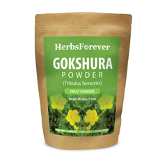 Packaging of HerbsForever Gokshura powder with reseal for freshness