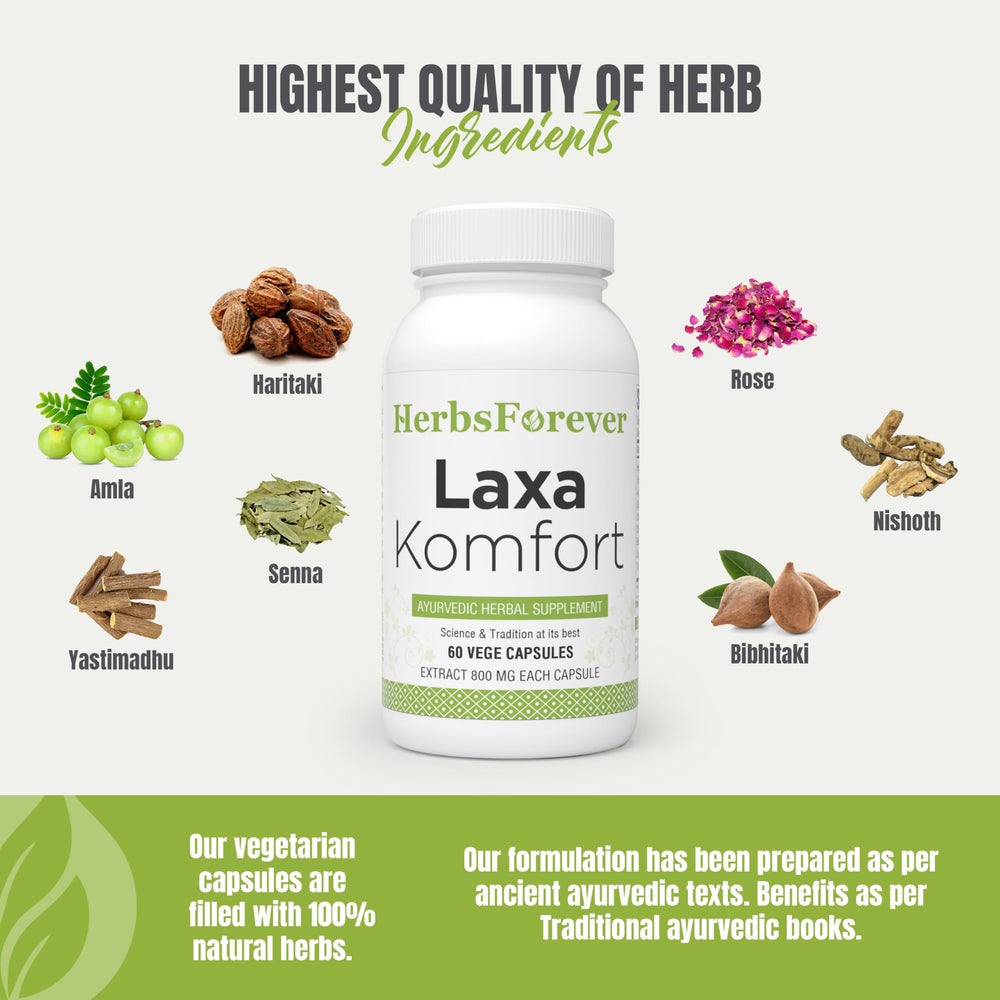 Herbsforever Laxa Komfort ingredients garden shot spotlights plant-based wellness.