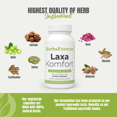 Herbsforever Laxa Komfort ingredients garden shot spotlights plant-based wellness.