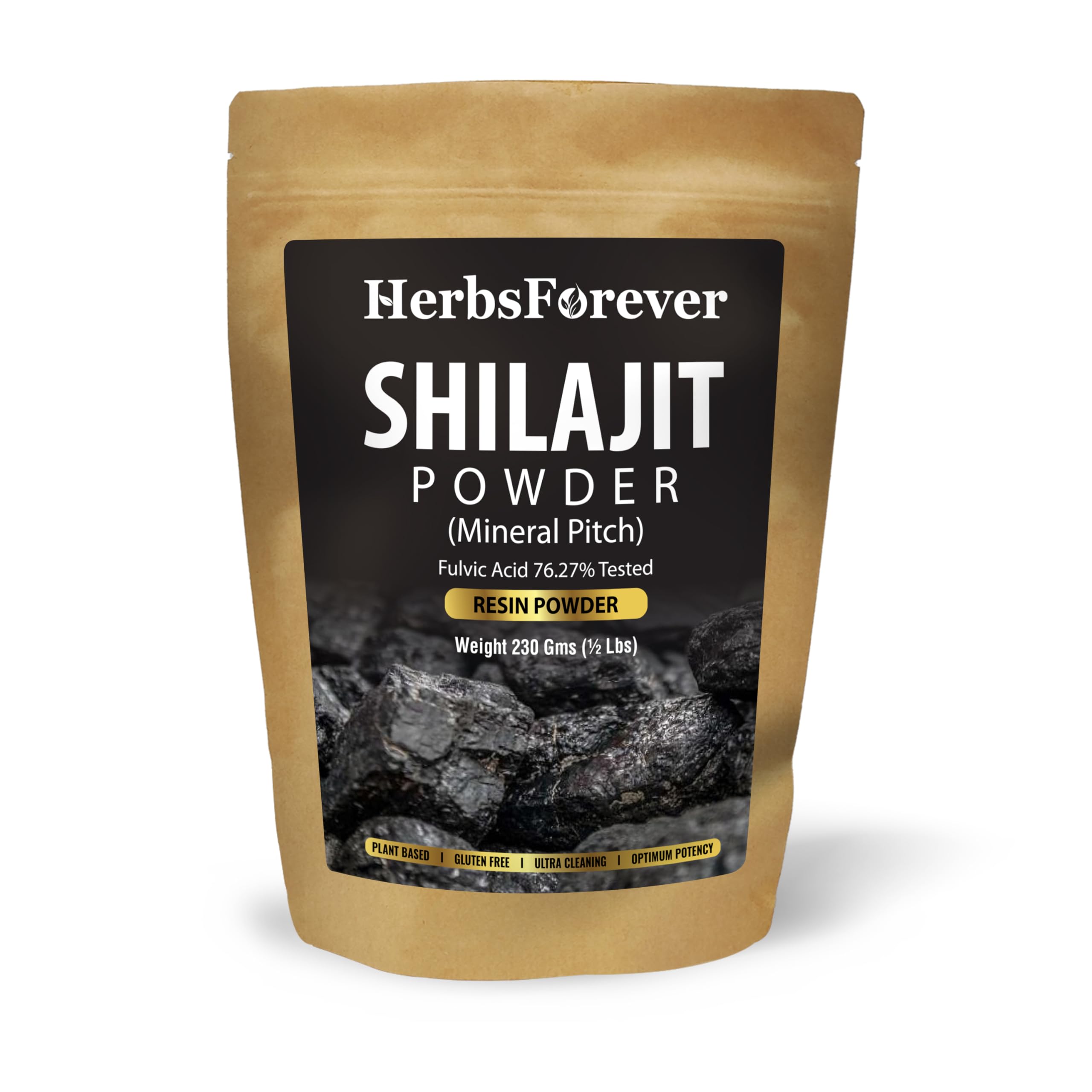 Herbsforever Shilajit powder bottle shows premium extract for daily wellness.