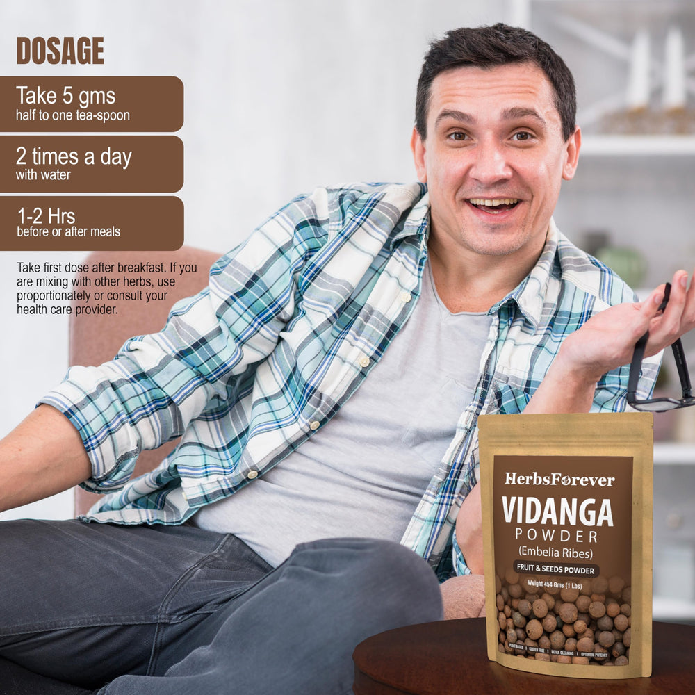 HerbsForever Vidanga powder blended into smoothies with earthy flavor