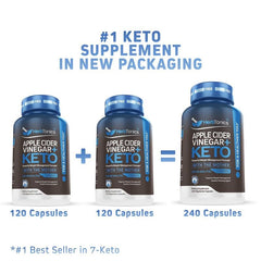 Herbtonics Apple Cider Vinegar + Keto BHB bottle with glass daily routine