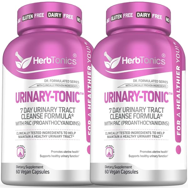 Herbtonics fast-acting UTI cleanse bottle – capsules support urinary health.