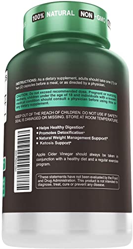 Herbtonics raw ACV capsules closeup, easy daily supplement.