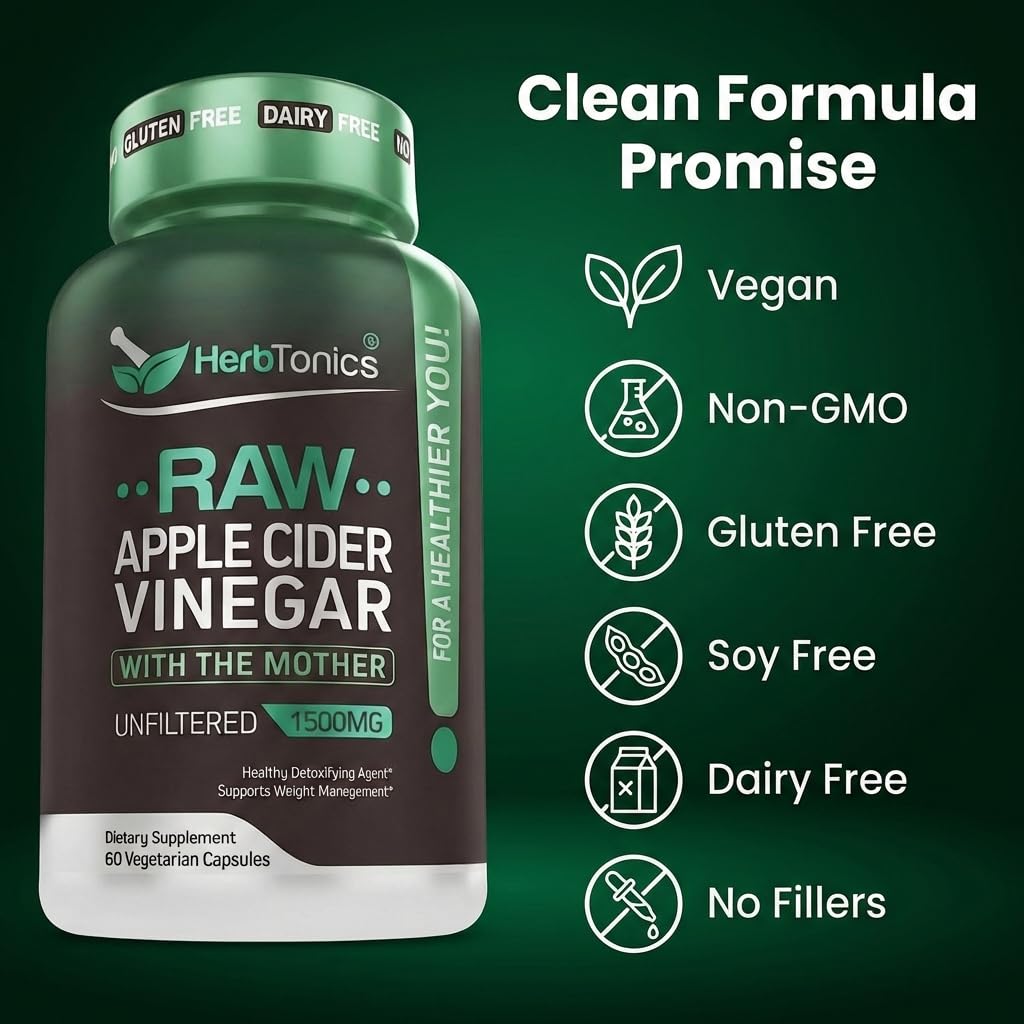 Herbtonics capsules with Mother detail, natural enzymes.