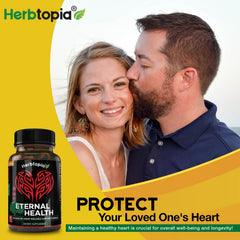Packaging of Herbtopia Eternal Health with water for daily use