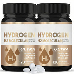 HerbX hydrogen water tablets packaging shows two bottles for convenient daily hydration on the go.