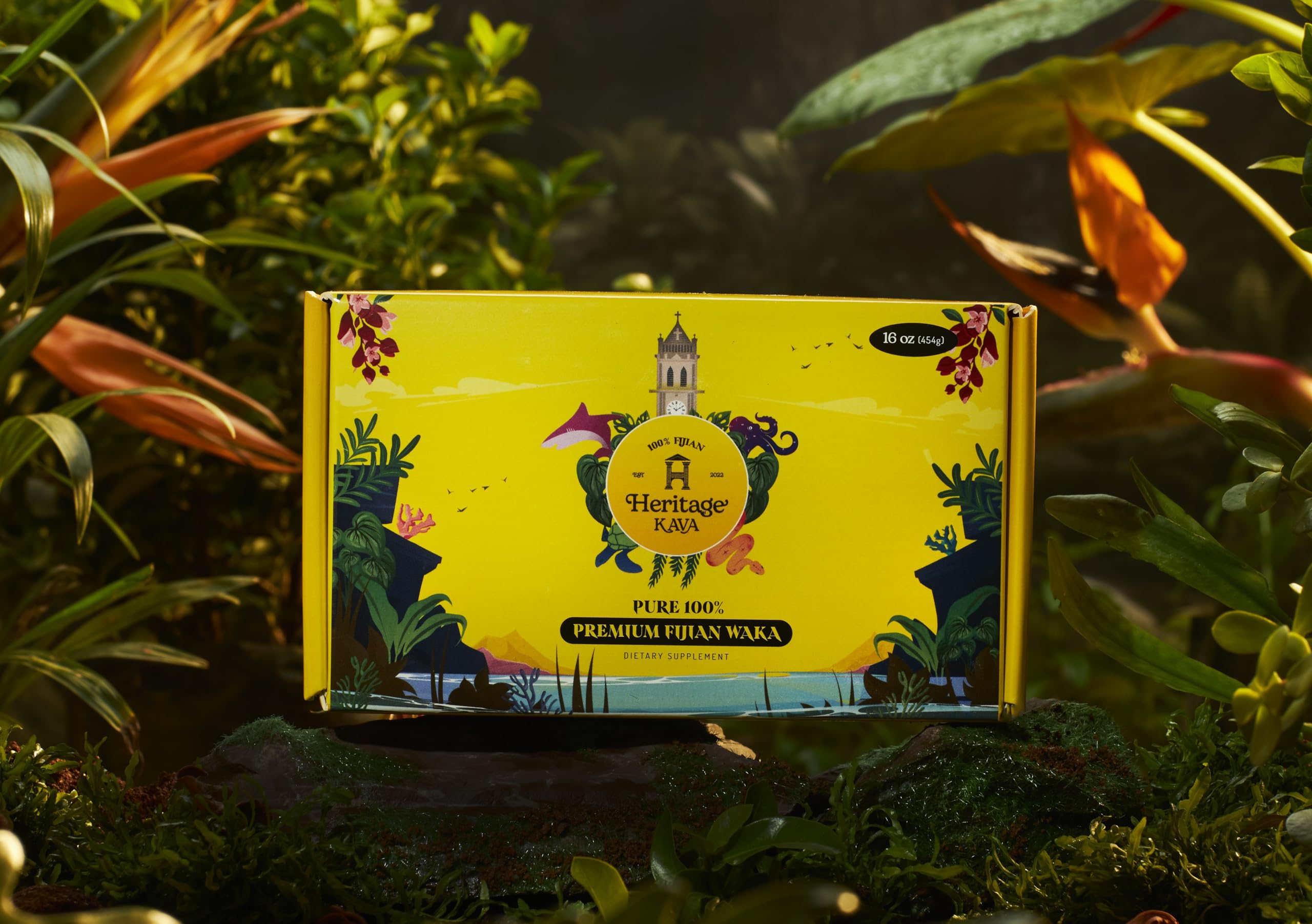 Heritage Kava Pure Waka package sealed to preserve freshness for a smooth evening ritual.
