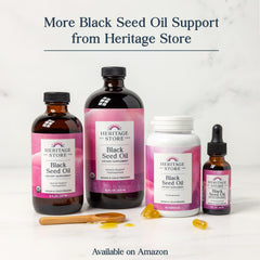 HERITAGE STORE Black Seed Oil amber glass bottle preserves freshness