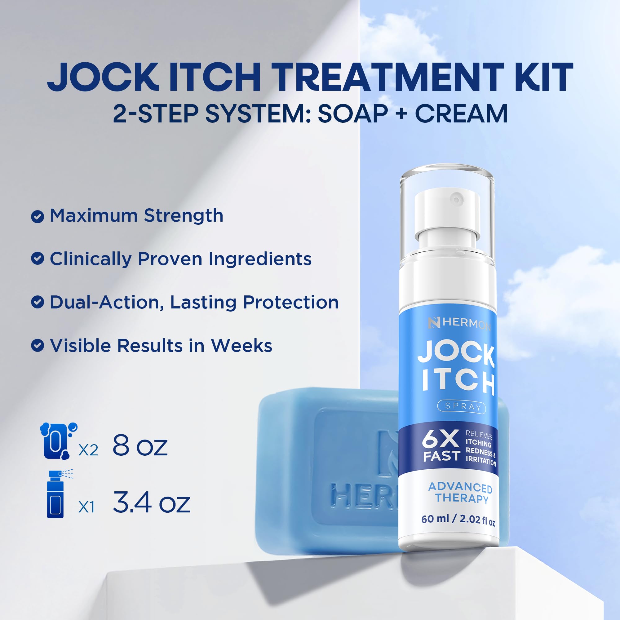 Hermon antifungal spray dispensing action demonstrates convenient on-the-go use.