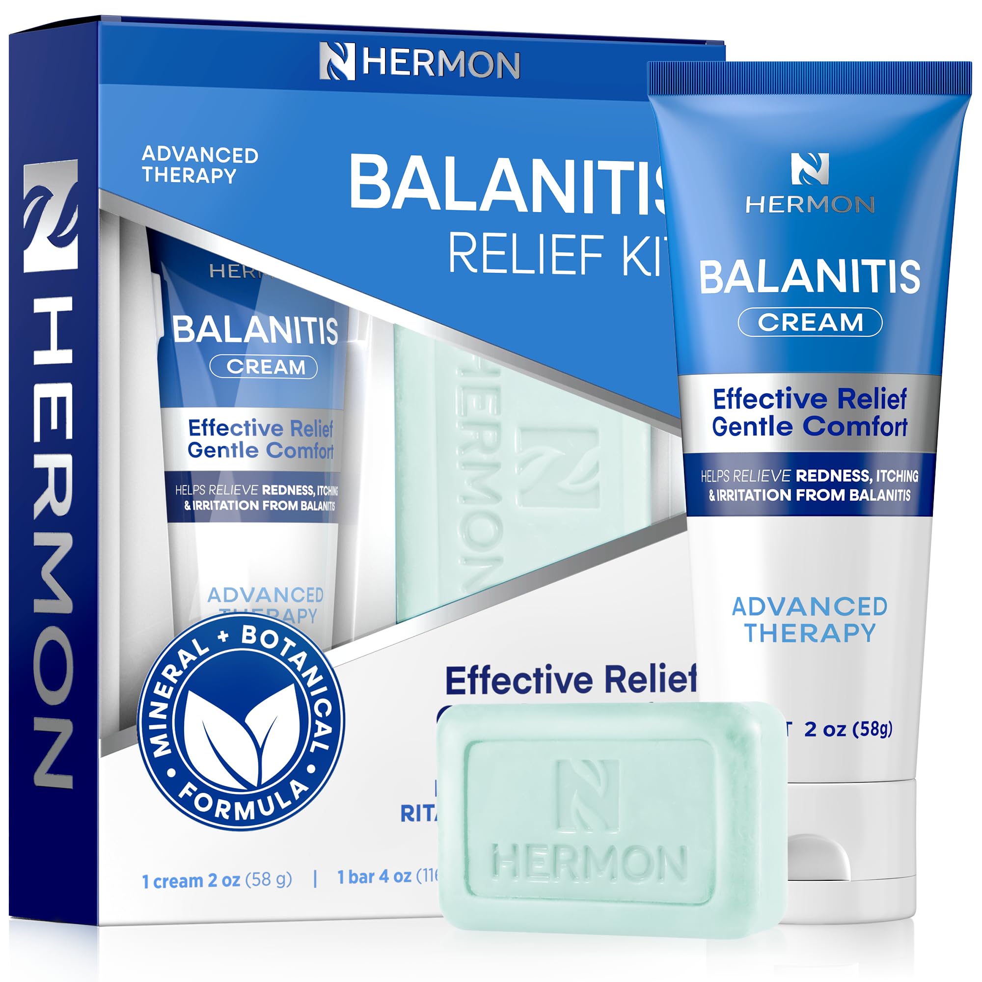 Hermon Balanitis kit cream 2oz close-up for soothing daily comfort.
