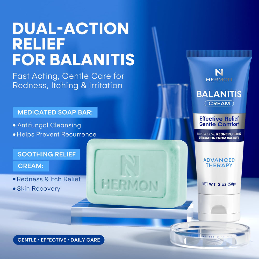 Hermon Balanitis kit soap 4oz close-up for gentle cleansing.