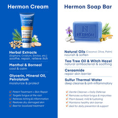 Hermon cream with coconut oil feature for soothing skin.