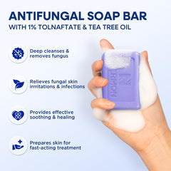 Hermon dual-action relief bottle showing complete antifungal duo.