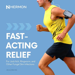 Hermon Jock Itch Cream on arm demonstrates practical itching relief.