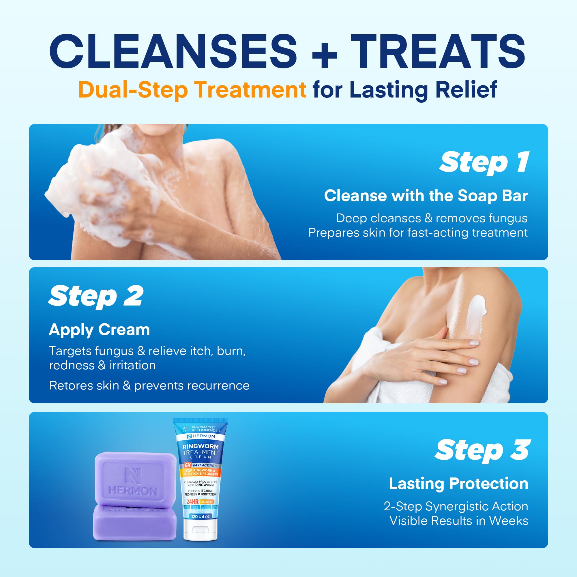 Portable Hermon ringworm cream kit packaging for travel