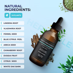 Hernisole ingredient-label detail shows botanical components