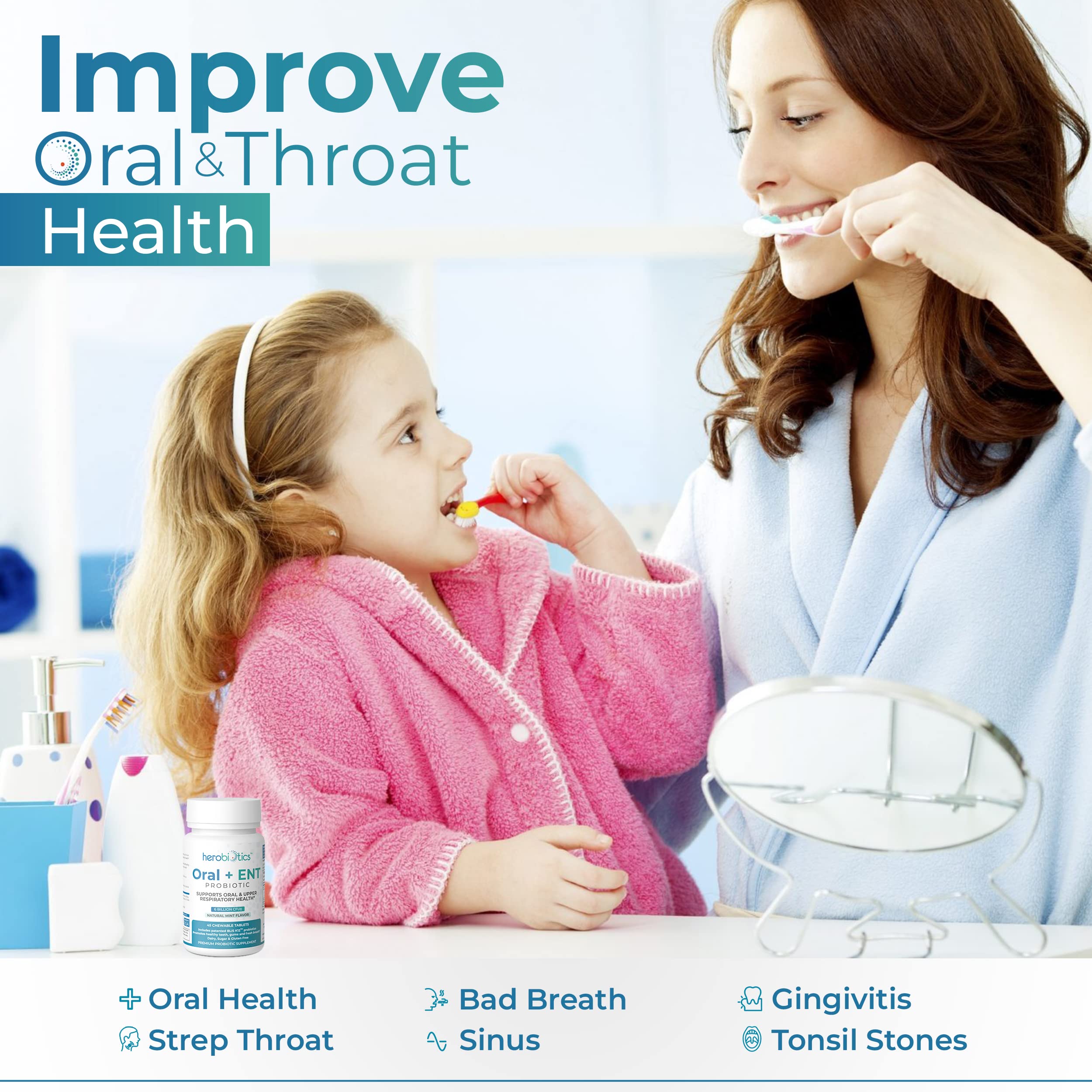 Herobiotics tablets in hand ready for a quick oral health boost.