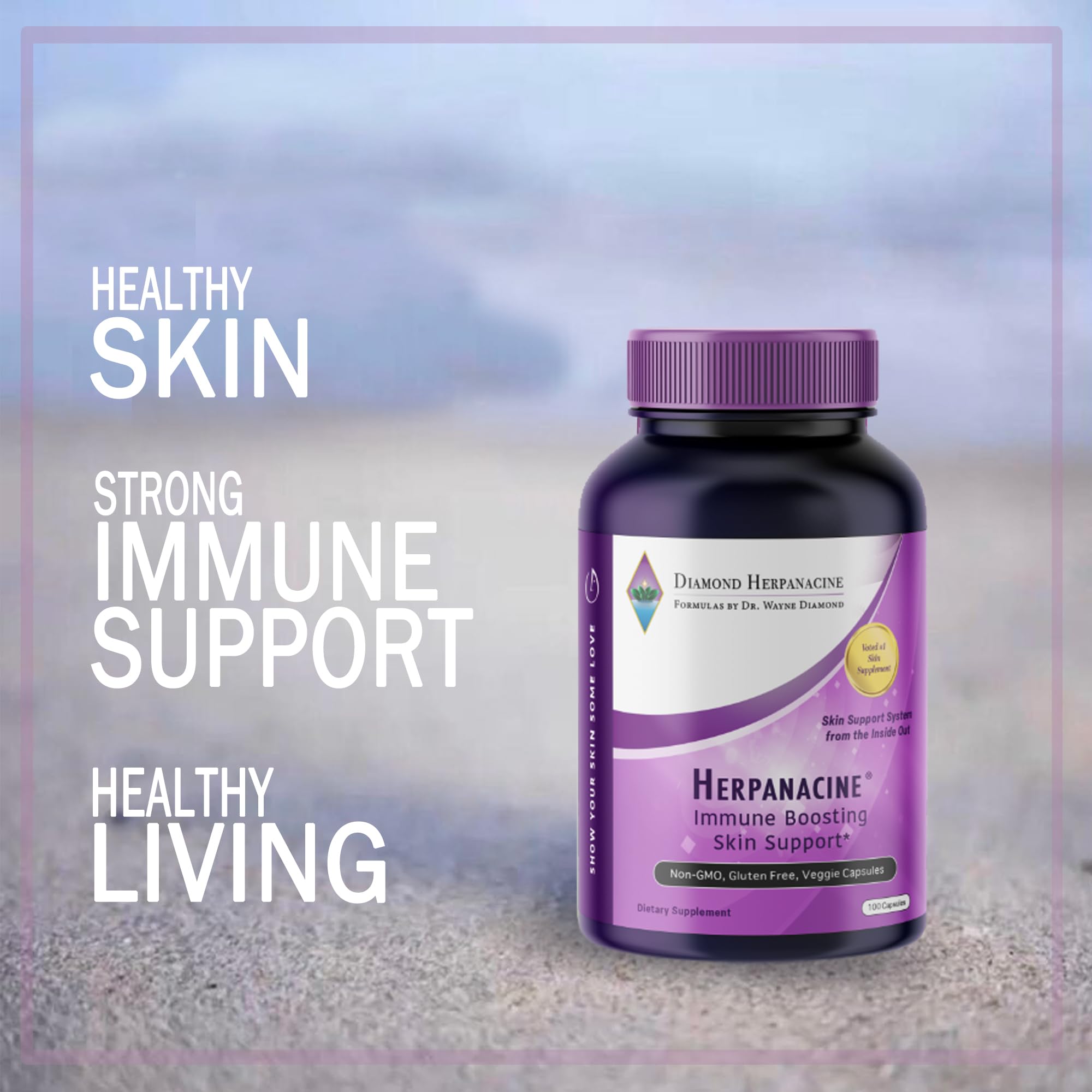 Herpanacine Diamond daily use bottle with label visible for trust.