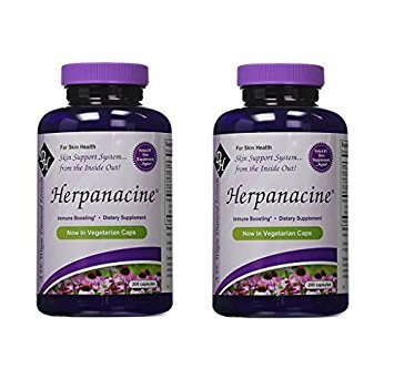 Herpanacine Diamond Skin Support bottle close-up for daily skin care.
