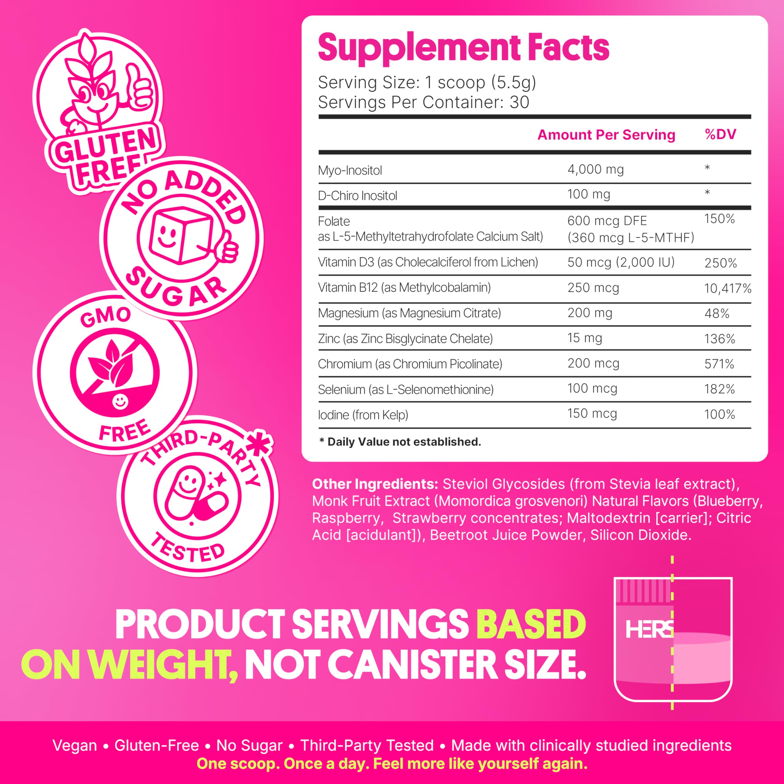 HERSTY Daily women's hormone support powder ready for morning routine.