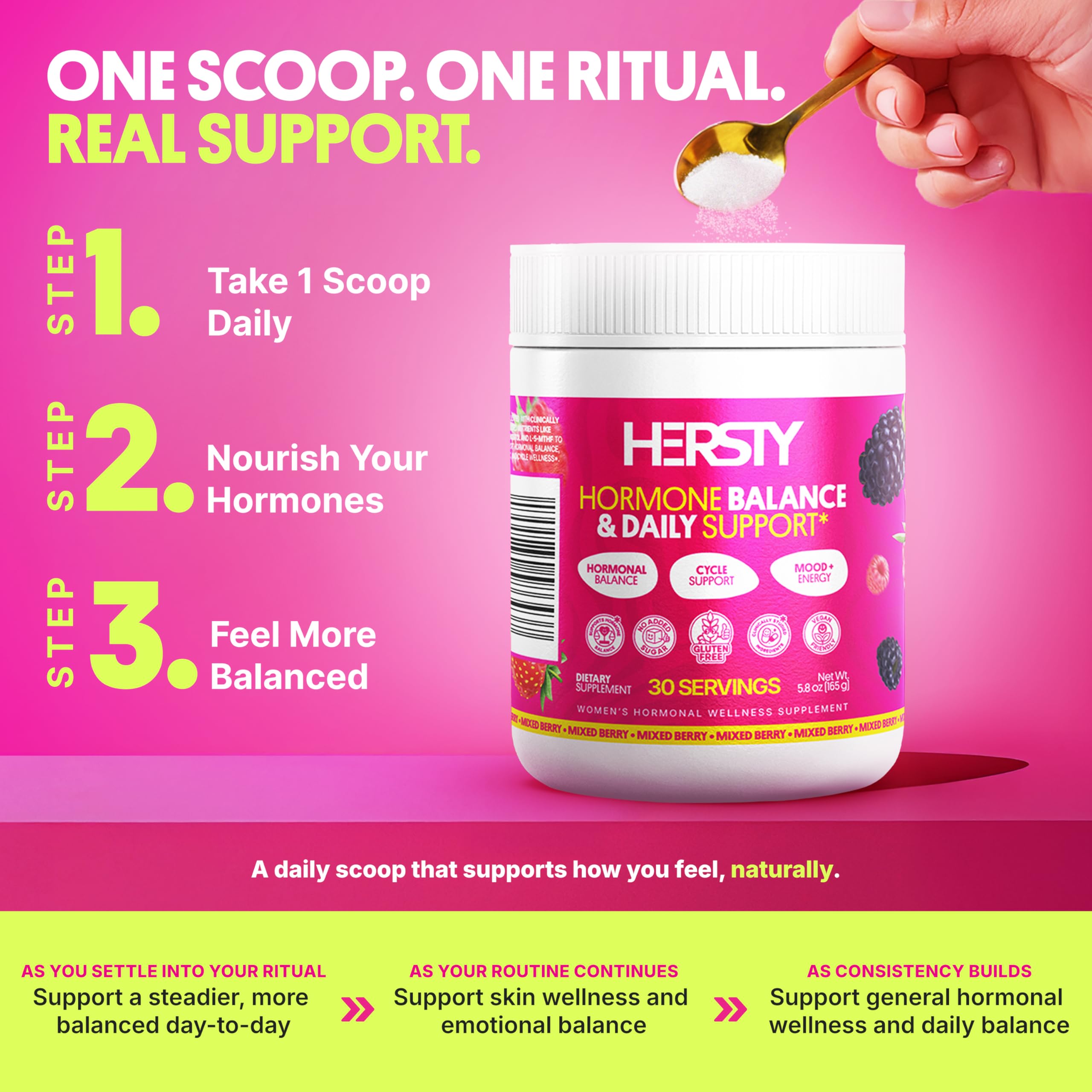 HERSTY Magnesium, Zinc, Selenium, Iodine bottle supporting cellular function.