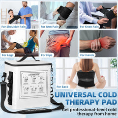 HERVIMO 12-quart ice bucket capacity supports up to 12 hours of therapy.
