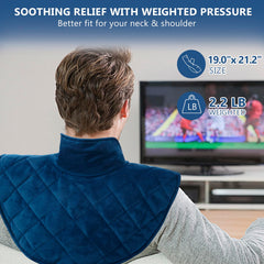 Hervimo large heating pad demonstrates expansive back and shoulder warmth across a wide area.