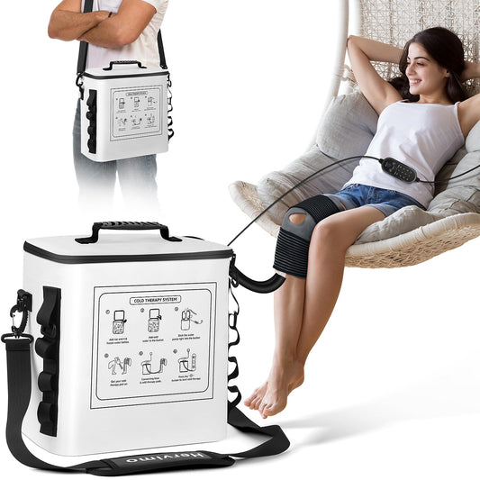 Hervimo portable knee ice machine enabling at-home recovery with targeted cold therapy.