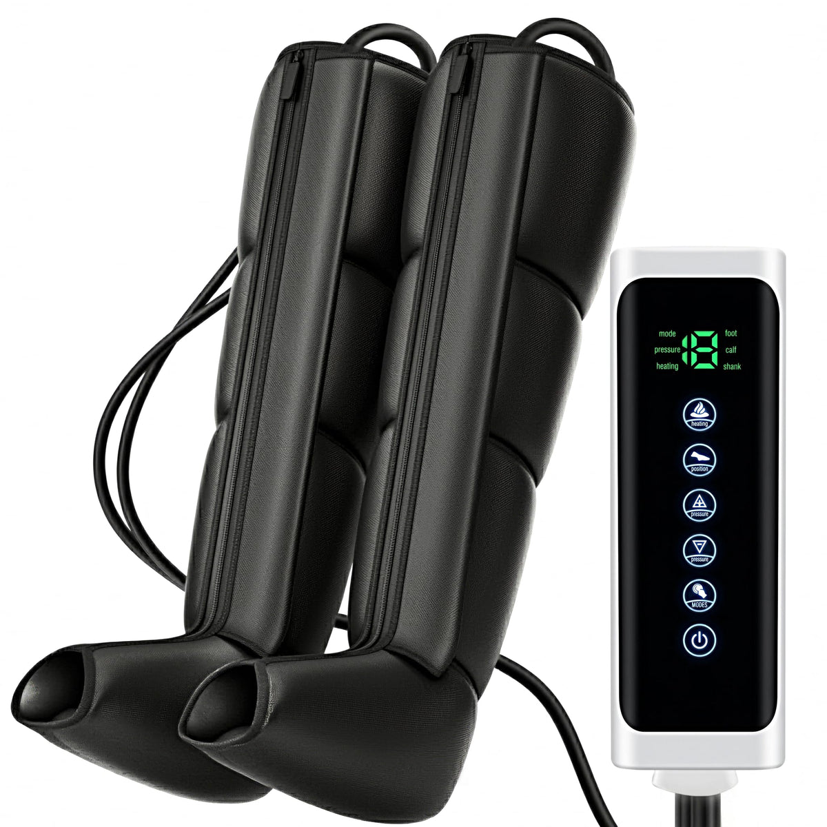 Heselises Leg Compression Massager foot chamber for improved circulation.