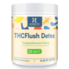 Hesperilyntis detox powder bottle being poured for a daily wellness ritual.