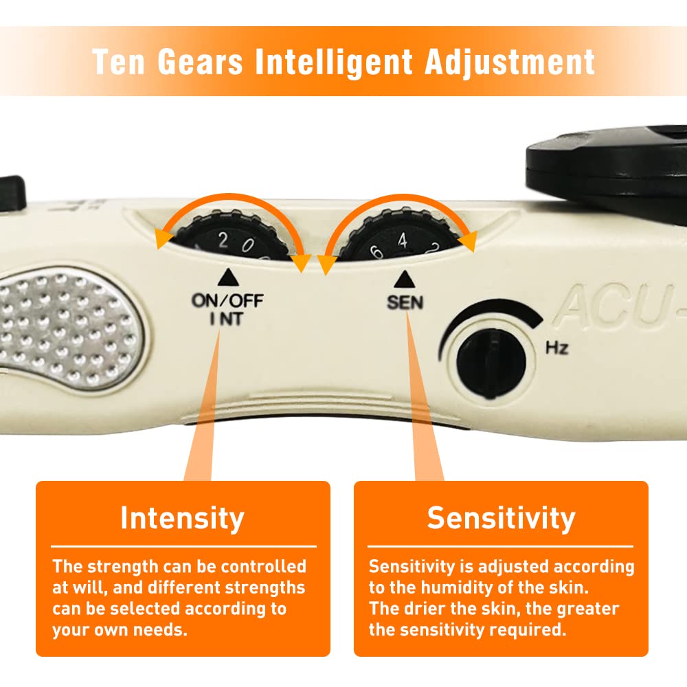 Heswea electronic acupuncture pen offers 10 intensity levels for customization.