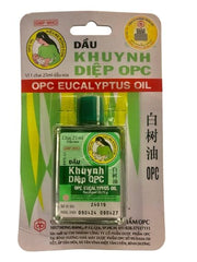 Hetana's Shop OPC eucalyptus oil green bottle for massage and soothing aroma.