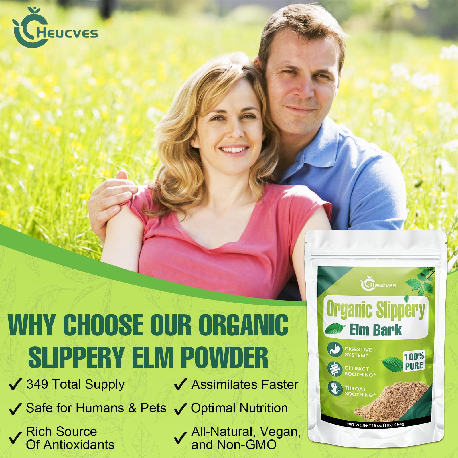 Heucves Slippery Elm powder blends with warm water for beverages