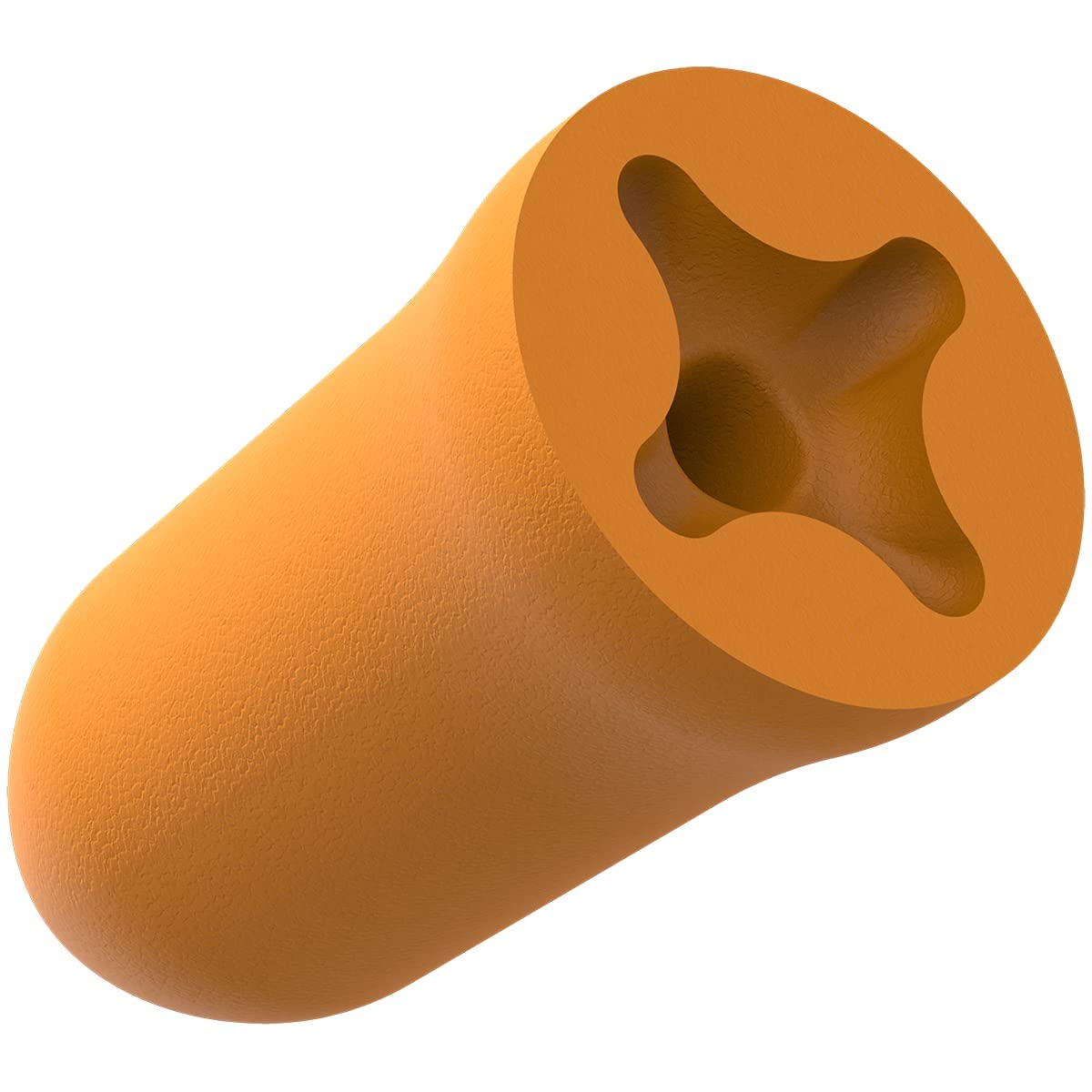 Bright orange HexArmor AccuFit earplugs increase visibility in busy environments.