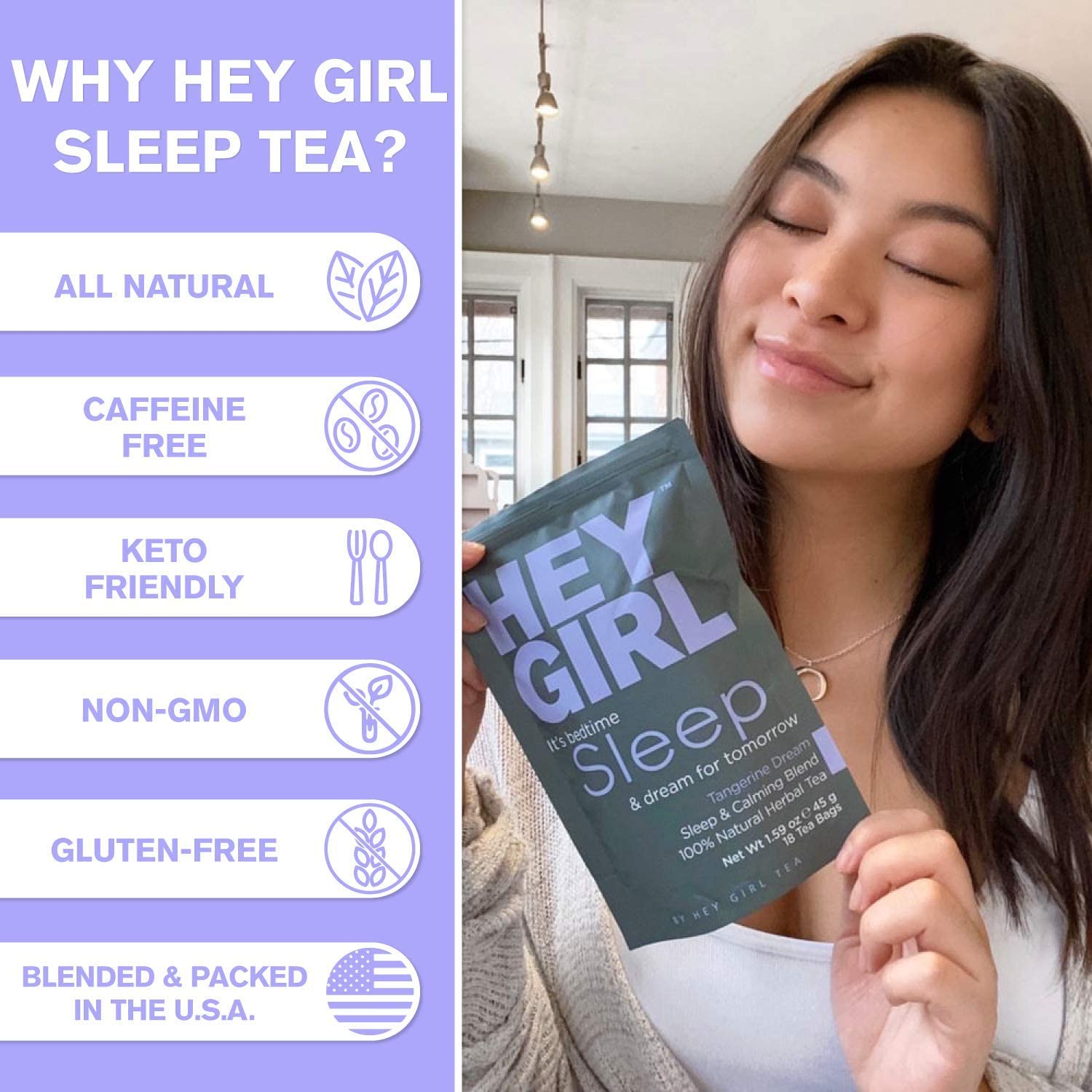 Hey Girl Sleep Tea gift pack shown as a thoughtful relaxation gift.
