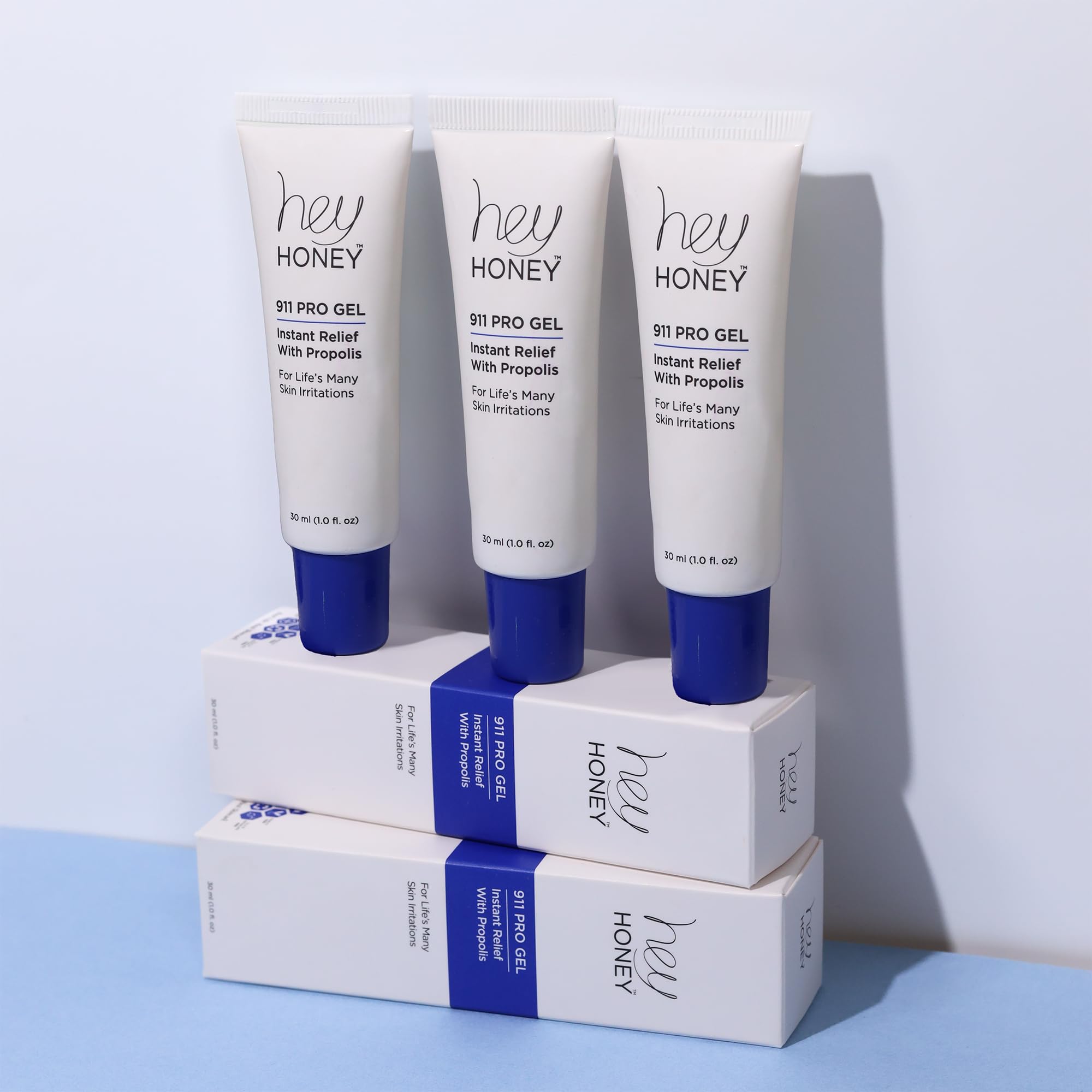 Hey Honey 911 Propolis Gel closeup texture detail on skin