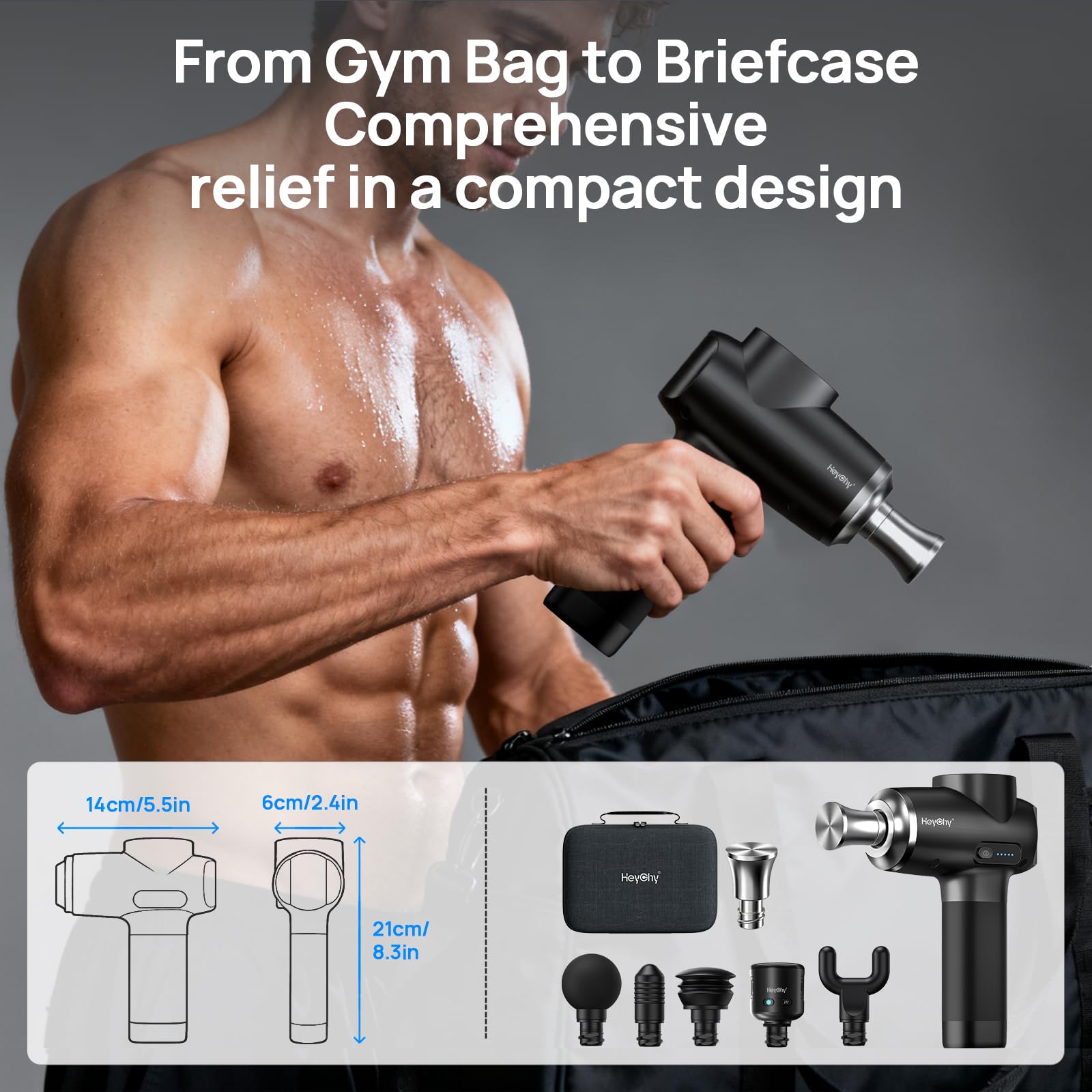 HEYCHY 12 mm amplitude reaches deep tissue for comprehensive muscle relief.