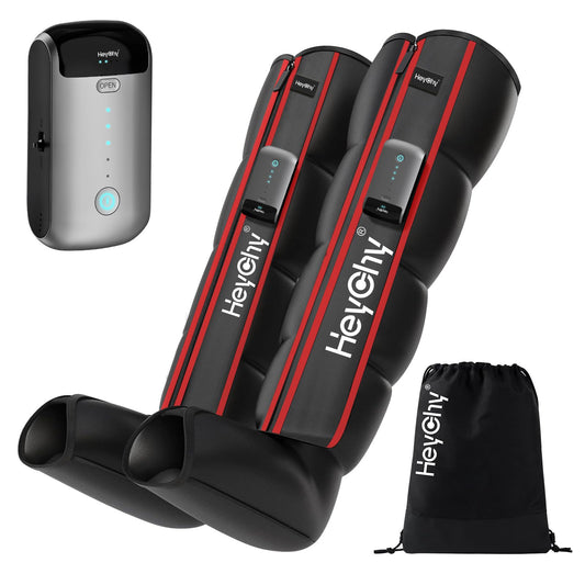 HEYCHY air compression foot massager front view for targeted ankle relief