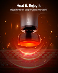 HeyChy Mini Massage Gun heat head for deeper muscle relaxation.