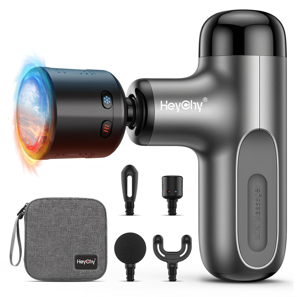HEYCHY mini massage gun with heat and cold therapy for targeted muscle relief