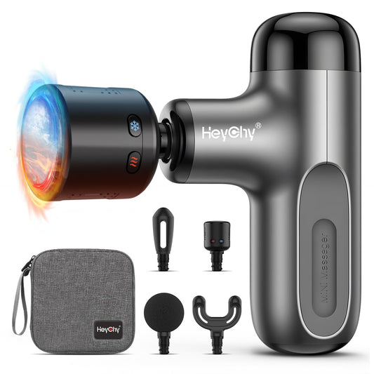 HEYCHY mini massage gun with heat and cold therapy for targeted muscle relief