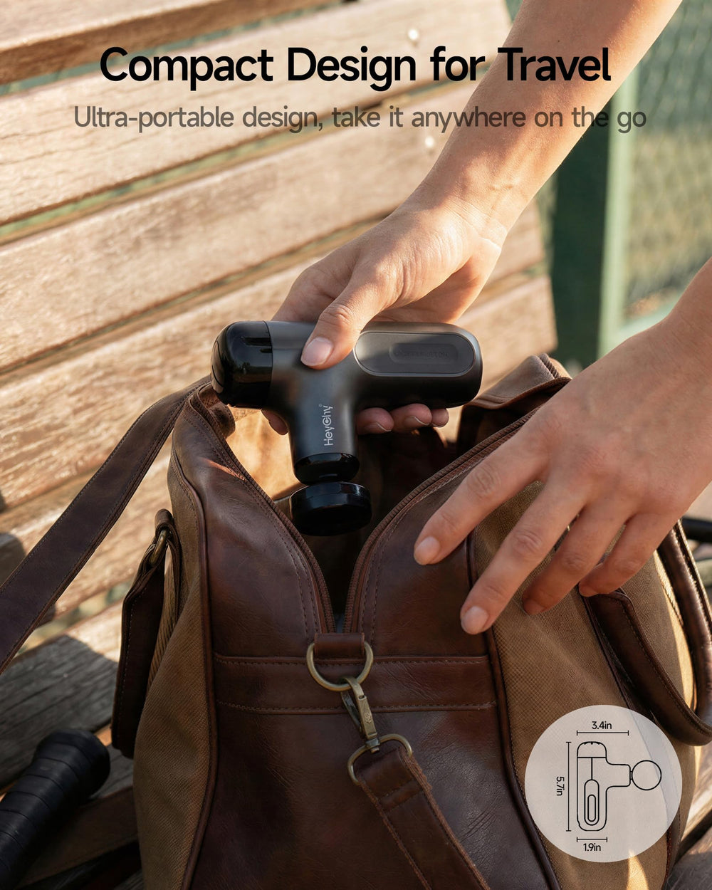 HeyChy Mini Massage Gun features high-torque motor for powerful relief.