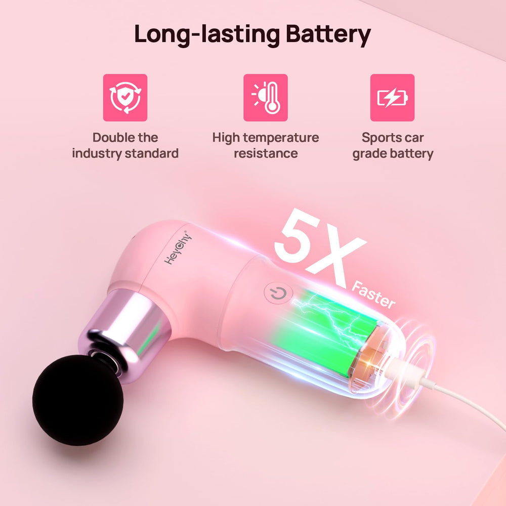 HEYCHY compact massager with ergonomic handle for comfortable daily use.