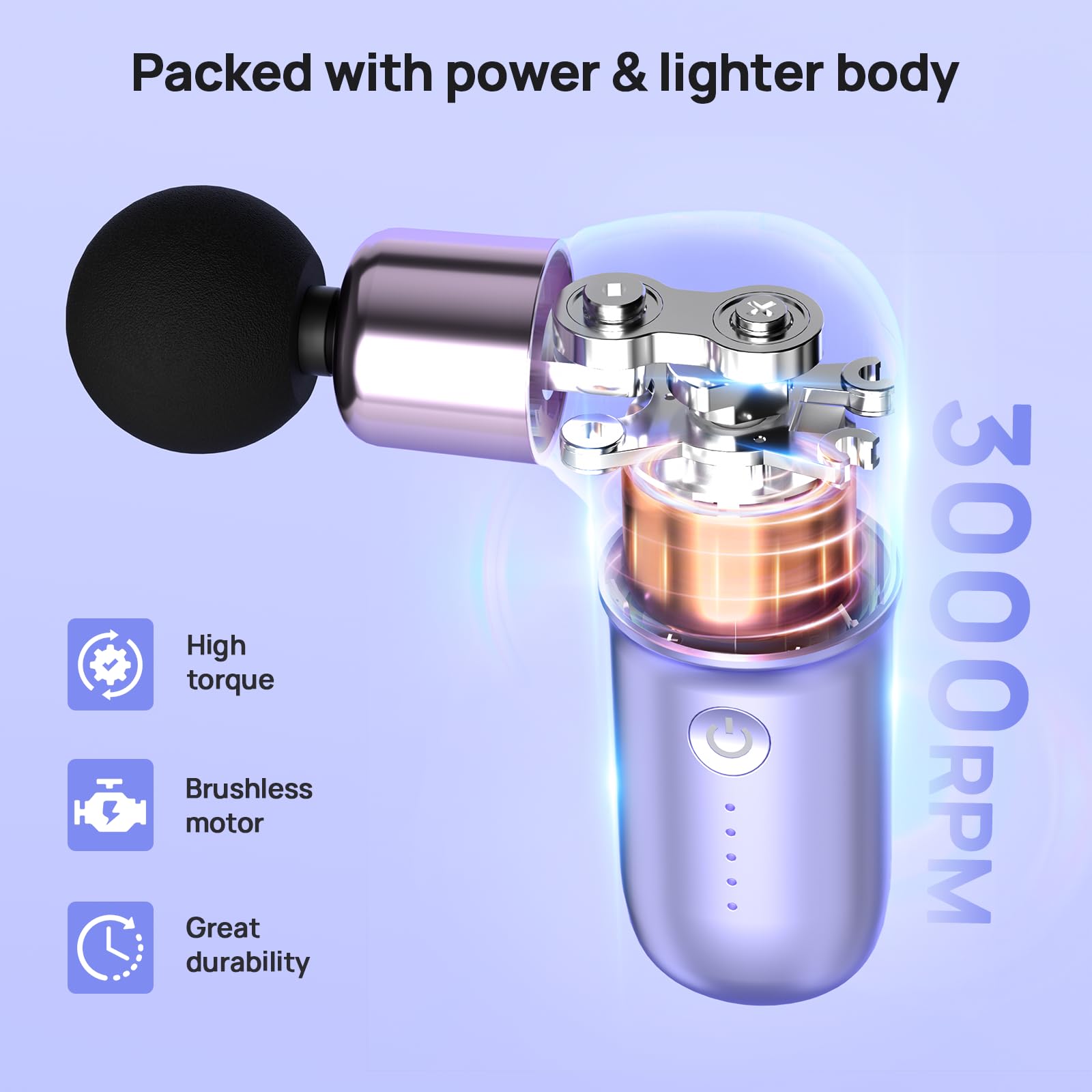 The high-torque brushless motor delivers deep tissue engagement for post-workout relief.