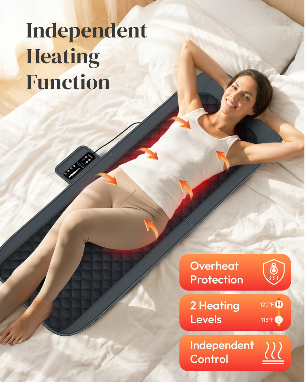 Heycool full body massage mat folded for easy storage and portability