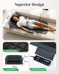 Heycool massage mat on bed demonstrates soft memory foam back support
