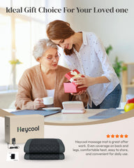 Heycool memory foam back massager in use for a cozy lounge setup