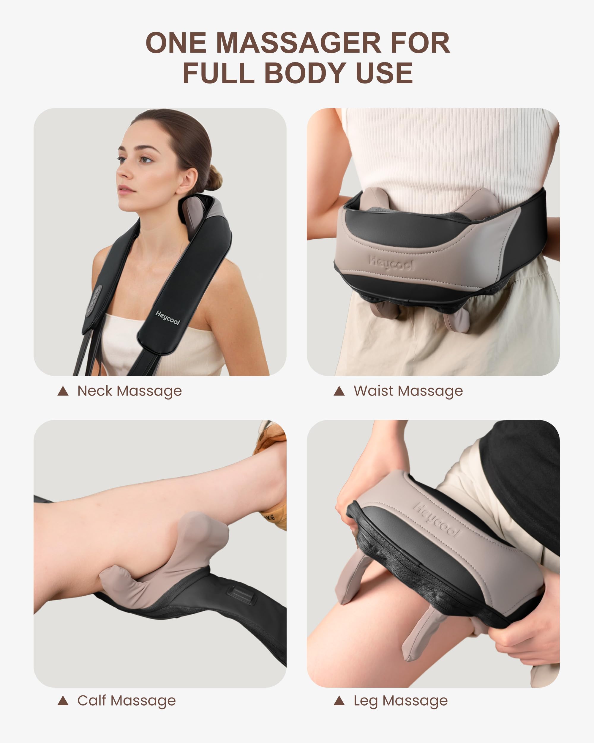 Heycool massager charges via USB for easy power